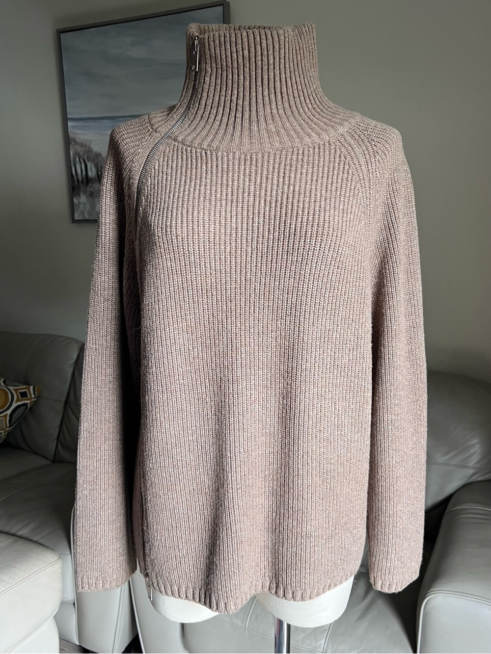 Pixie Market 100% Wool Sweater Sz S Relaxed Rib Knit Slouchy Minimalist Soft